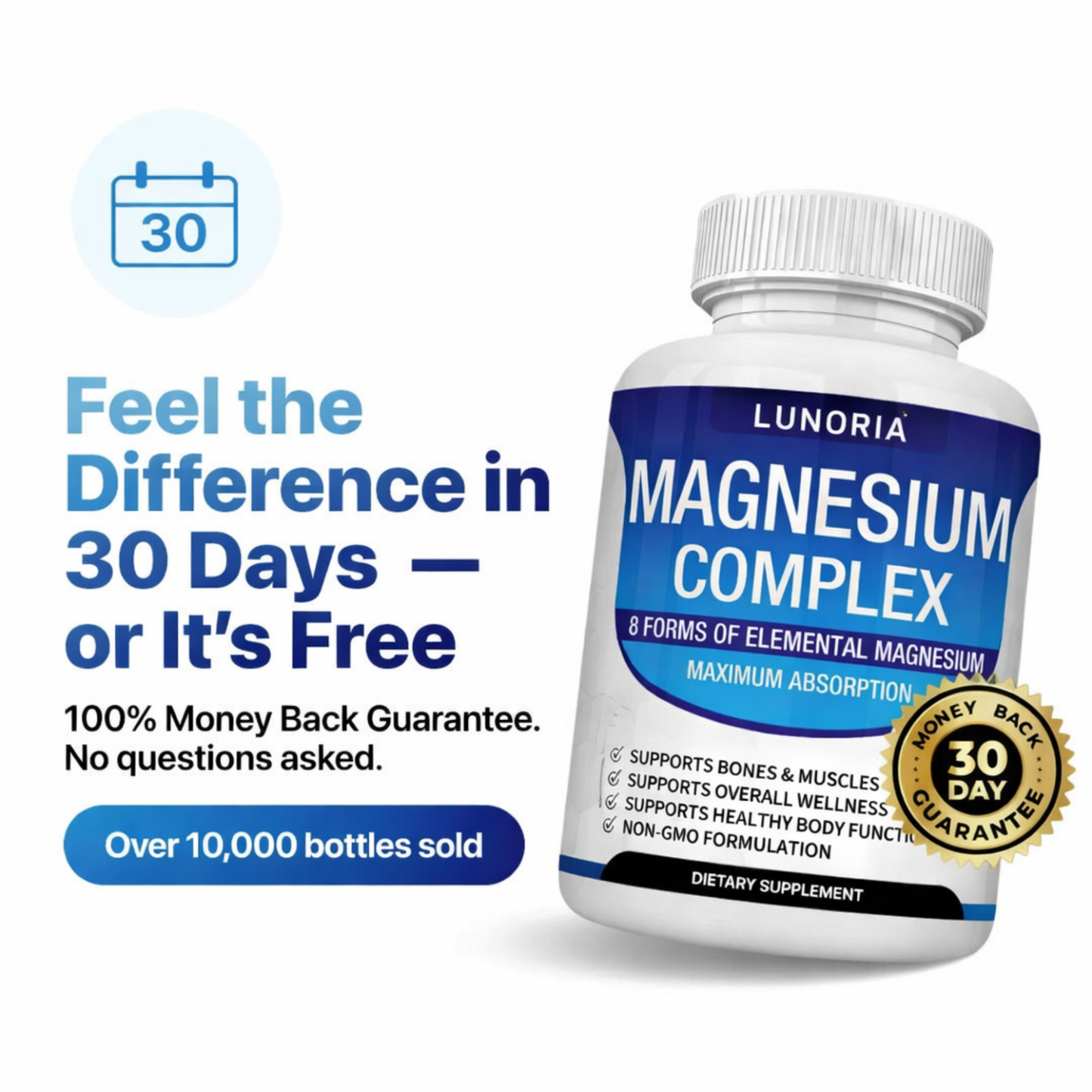 Lunoria™ Magnesium Complex 1000mg | 8 Forms for Sleep, Bones & Energy