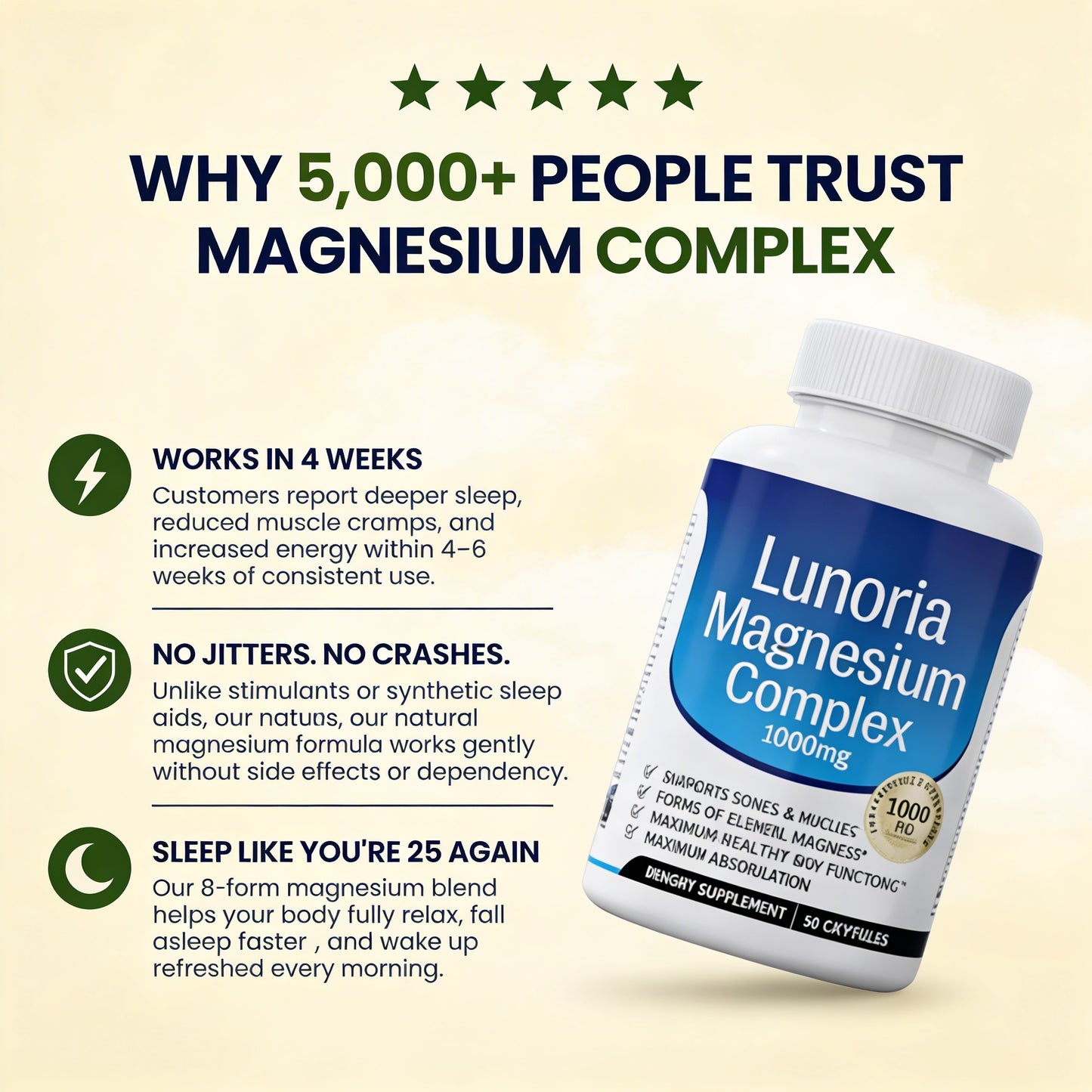 Lunoria™ Magnesium Complex 1000mg | 8 Forms for Sleep, Bones & Energy