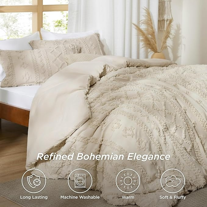 Boho Deluxe Tufted Comforter & Quilt Cover Set